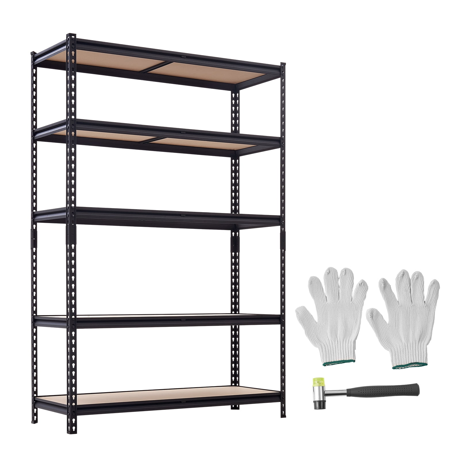 KFFKFF 5-Tier Adjustable Storage Shelves, 2000 lbs Capacity, Durable Metal Utility Rack for Garage, Warehouse, Basement, or Kitchen, Dimensions: 48.35" W x 18.07" D x 71.38" H