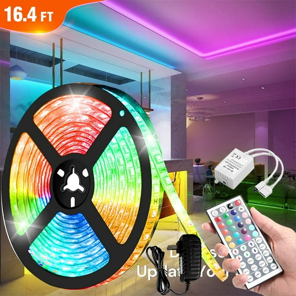 LED Strip Lights, 16.4ft RGB LED Light Strip Waterproof Tape Lights, Color Changing LED Rope Lights with Remote, Flexible Strip Lights