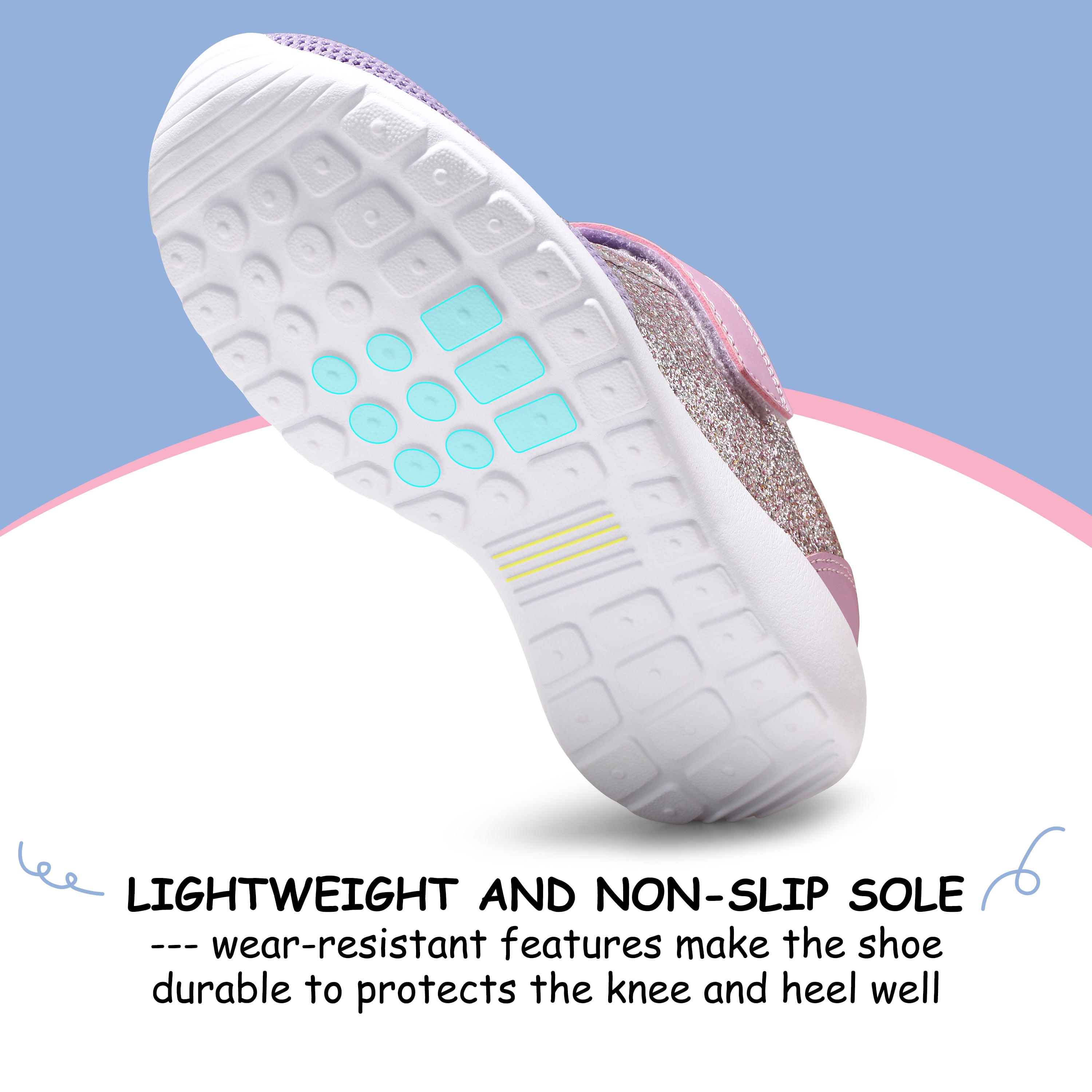 HARVEST LAND Girls Glitter Sneakers Slip-on Athletic Tennis Shoes for Boys Toddler Little/Big Kids