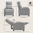 thumbnail image 3 of HOMCOM Push Back Recliner Chair Home Theater Seating with Padded Seat, 3 of 10