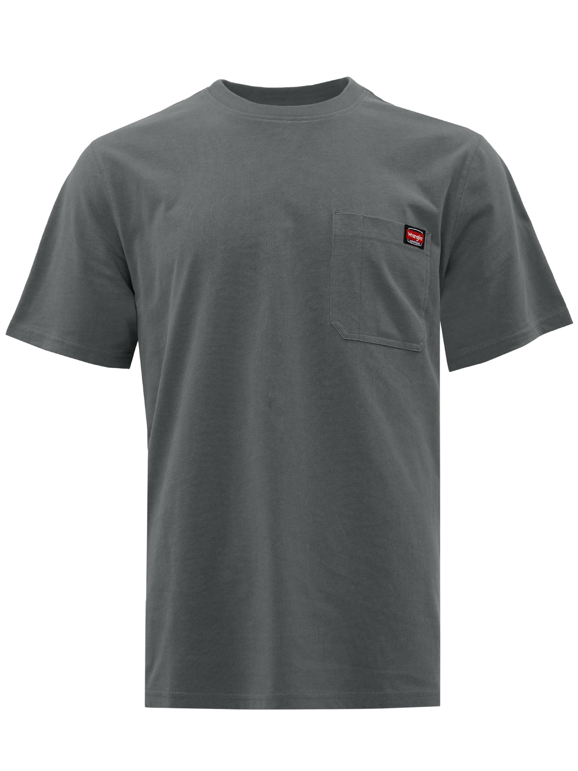 Wrangler Workwear Men's Short Sleeve Heavyweight Pocket Crew Work Shirt, size S-2XLT