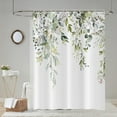 thumbnail image 2 of Green Eucalyptus Leaves Shower Curtain, Spring Sage Green Floral Plants Botanical Watercolor Bath Curtains Waterproof Fabric with Hooks for Home Decor, 72Wx84H, 2 of 6