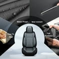 thumbnail image 5 of LAONNVIR Full Set Car Seat Covers,Black Leather Car Seat Protectors,Automotive Interior Cushions Custom Fit for Hyundai Kona 2018-2025,Black&Grey, 5 of 8