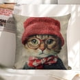 thumbnail image 6 of Cute cat linen throw pillowcase decoration pillowcase gifting preferred 20x20 inch cushion cover 4 sets sofa pillowcase sofa bedroom living room car, 6 of 8