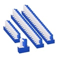 thumbnail image 3 of 50 unidades de portavasos para 2 tazas con envoltorio floral, caja de embalaje para llevar con asa para café. azul, 3 of 9