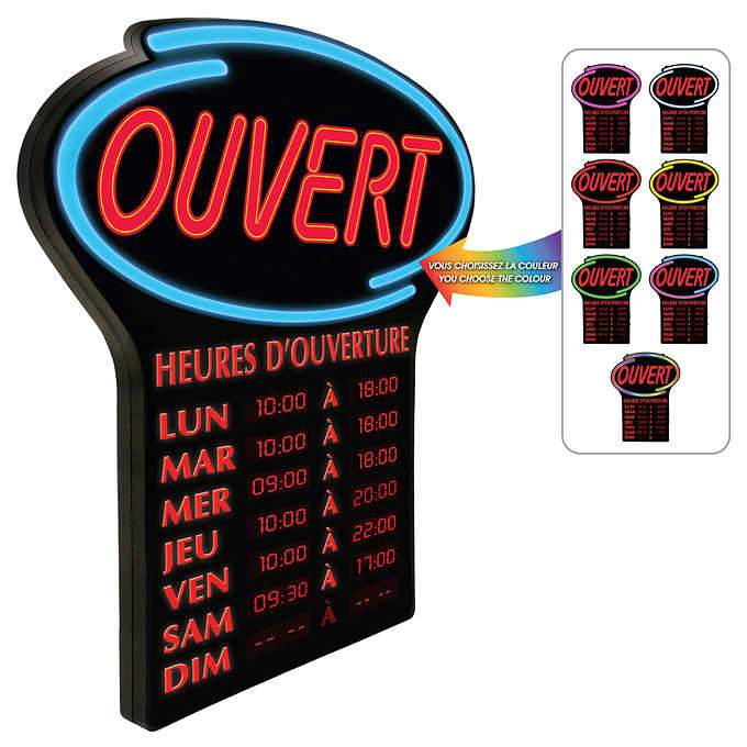 NEWON LED OUVERT Sign French Only
