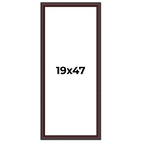 19x47 Frame Brown Round Mahogany Solid Wood Picture Frame | 1.625 Inch Moulding Width | with UV