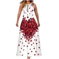 thumbnail image 1 of Vestido sin mangas con hombros descubiertos y cuello redondo estampado a la moda de verano para mujer Pompotops  ghjkhdj6553, 1 of 5