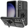 thumbnail image 2 of Elegant Choise Camera Lens Cover Phone Case with Ring Stand for Samsung Galaxy S23 Ultra/S23 Plus/S23, Black, 2 of 14