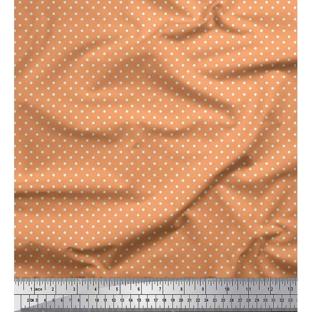 Soimoi Moss Georgette Fabric Dots Dots Printed Fabric 1 Yard 42 Inch Wide