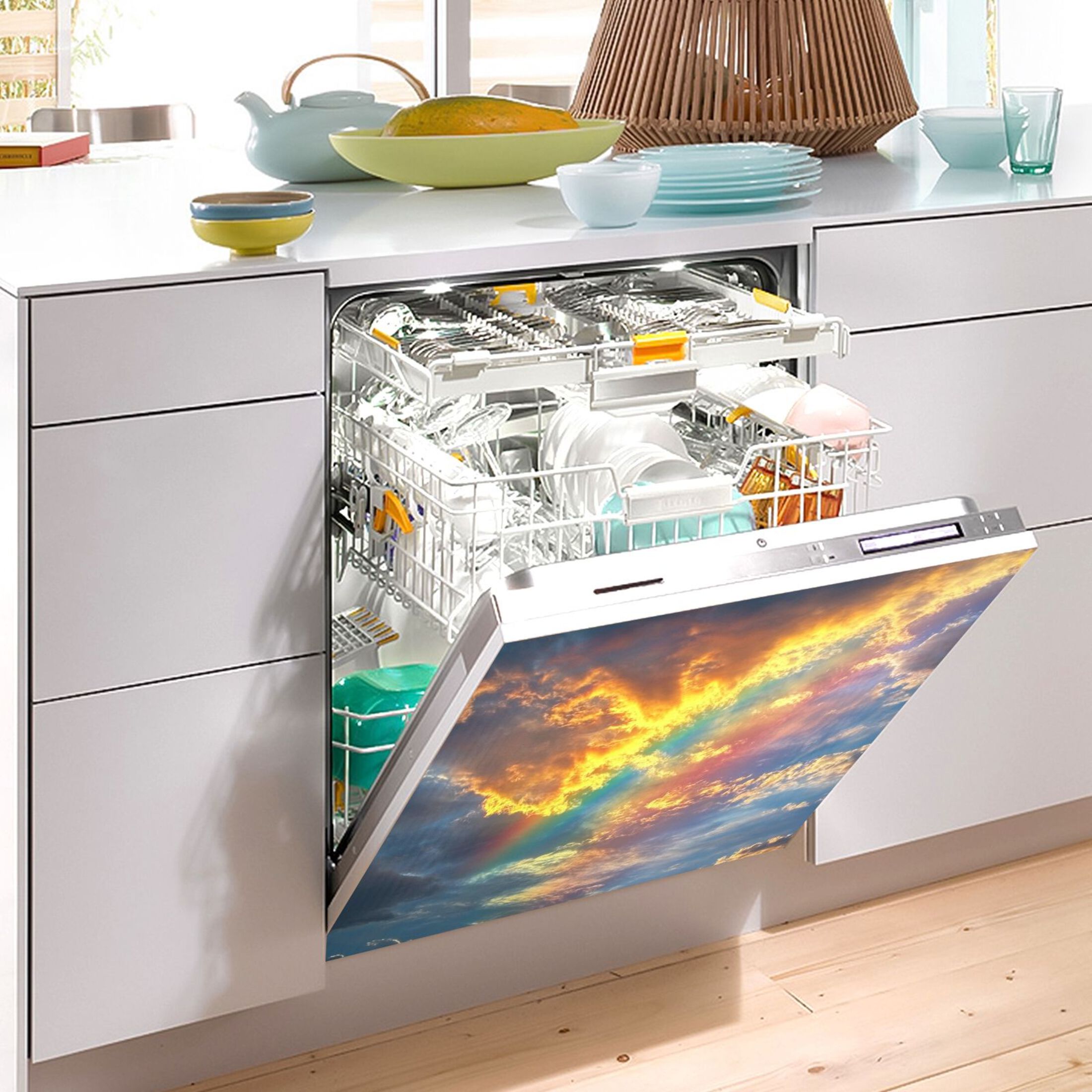 Dishwasher Magnetic Sticker 23x26 Inch Refrigerator Magnetic Sticker Washing Machine Magnetic Sticker Kitchen Panel Magnetic Sticker Home Decor Super Cool Sky