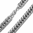 thumbnail image 4 of 7-18mm 316L Stainless Steel Links Silver Curb Cuban Chain Men Necklace 7"-40", 4 of 5