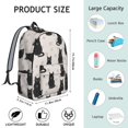 thumbnail image 5 of Black Cat and Paw Print Beige Pattern Backpack for School, Cute School Bag with Adjustable Shoulder Straps and Padded Back, 15.7"x11.8"x5.5", 5 of 5