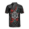 thumbnail image 3 of Custom Name Puerto Rico Puerto Rican Sun Taino Tribal Pattern Men's Polo Shirt S-5XL, 3 of 5