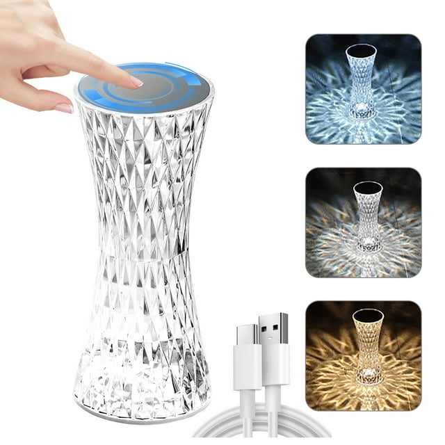 WIFKLSIIPG Touching Control Table Lamp LED Cordless Table Lamp Dimmable Night Light Bedside Nightstand Lamp(White)