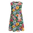 thumbnail image 3 of WTOBBY Women's Casual Fashion Breathable V-Neck Vest with Pockets Floral Holiday Dress, Summer Style with Lightweight Fabric, Comfortable and Flowy for Vacation Wear,Army Green L, 3 of 4