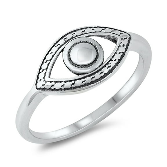 Oxidized Eye Bali Style Ring .925 Sterling Silver Band Jewelry Female Male Unisex Size 4