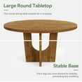 thumbnail image 6 of Finmind 47.2" Solid Wood Round Dining Table, Farmhouse Kitchen Table for 4-6 People, Rustic Wooden Circle Table for Dining Room, Living Room, Brown, 6 of 7