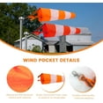 thumbnail image 3 of 2pcs Hanging Reflective Windsock Flags for Outside Rip Stop Airport Windsocks Measurement Sock Bag Outdoor Heavy Duty 24in Wind Direction Indicators for Yard( Pole NOT included ), 3 of 6