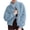 Blue-1, variant on Womens Fuzzy Fleece Jacket Zip Up Stand Collar Sherpa Coats Casual Winter Warm Fluffy Faux Fur Outwear with Pockets