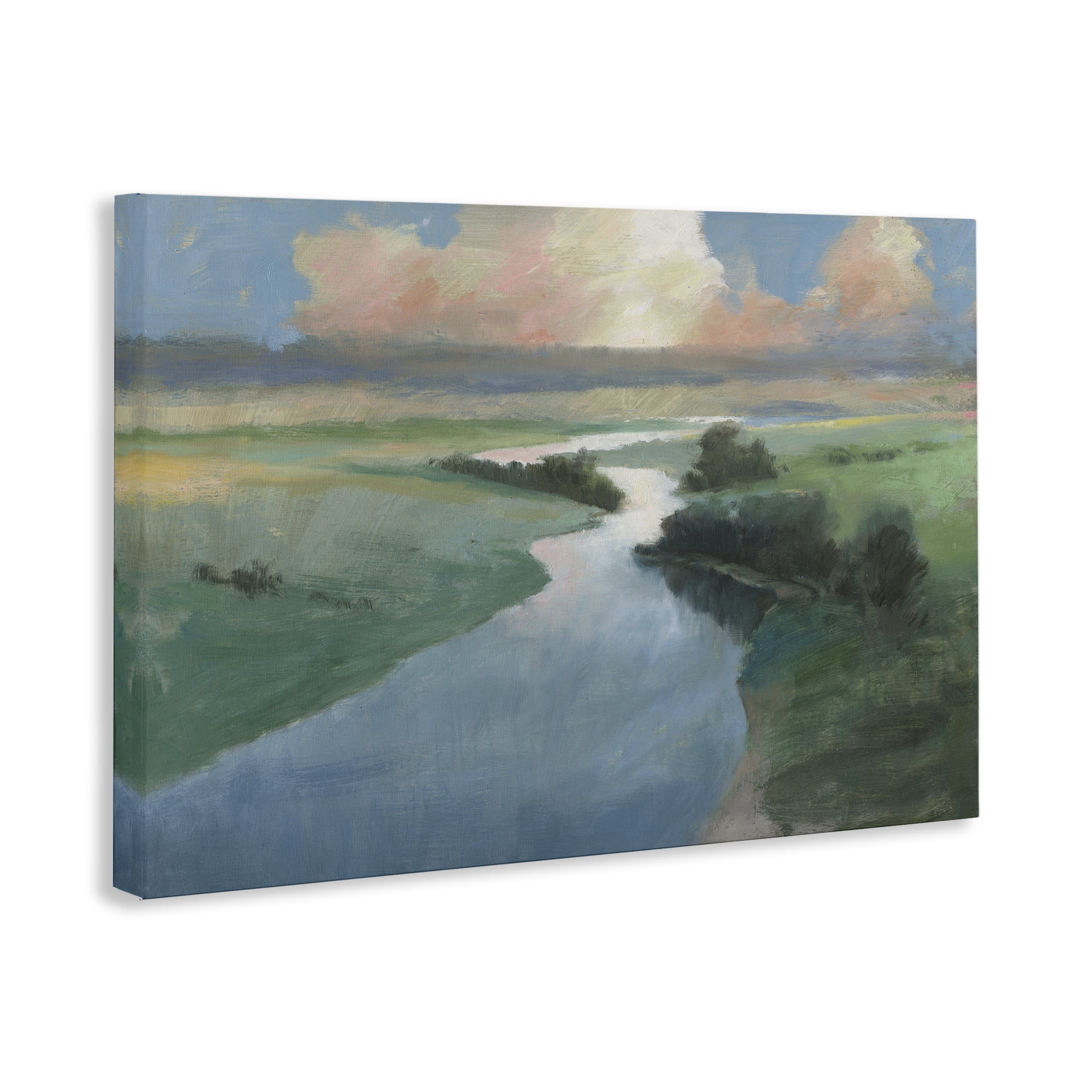 Stupell Industries Stream Landscape in January Landscape & Nature Painting Wrapped Canvas Art Print Wall Art, 24 x 16