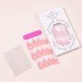 thumbnail image 2 of 3D 24 Pcs Cute Almond Press on Nails Medium Fake Nails Press Ons Blue Gradient False Nails with Stiletto Nail Glue, 2 of 5