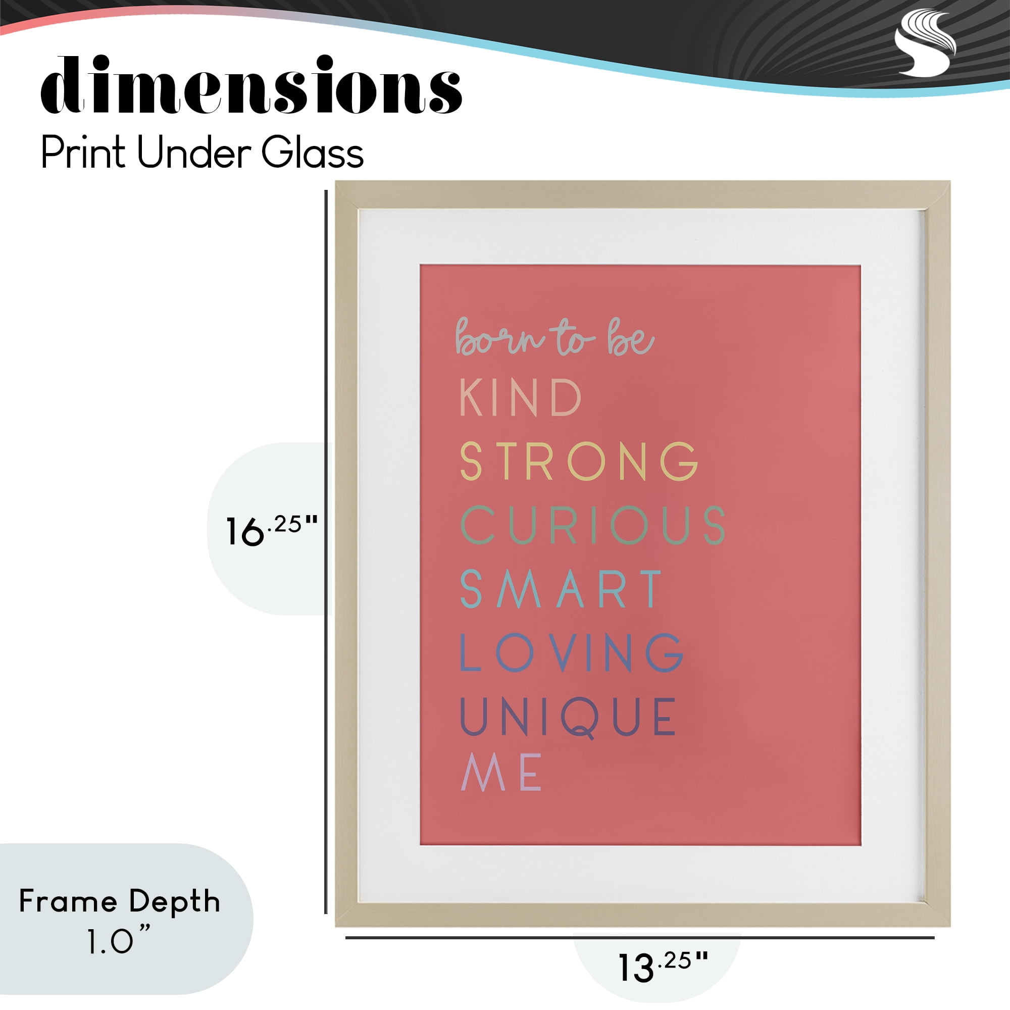 Stupell Industries Born To Be Adjectives Birch Framed Print Under Glass, design by Anna Quach