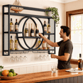 thumbnail image 2 of Wall Mount Wine Display Rack, 2 of 3
