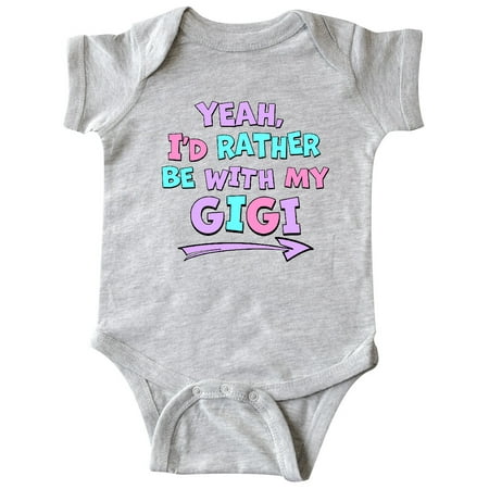 

Inktastic Yeah I d Rather be with My Gigi in Pink Blue and Purple Gift Baby Boy or Baby Girl Bodysuit