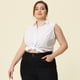 thumbnail image 2 of Camisas con botones de oficisin mangas de talgrande pamujer Top Blanco XL, 2 of 5