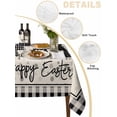 thumbnail image 5 of Black Grey Easter Rectangle Tablecloth, Polka Dot Bunny Spring Vintage Plaid Checkered Waterproof & StainResistant Tablecloth, Washable Oil-proof Table Cover for Dining/Party/Wedding/Buffet 60x120 In, 5 of 9