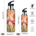 thumbnail image 2 of Yayeee 33oz Insulated Water Bottle Double Wall Stainless Steel with Flip Straw Lid, Purple Abstract Floral, 2 of 7