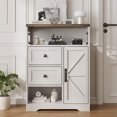 thumbnail image 2 of Vabches Armoire de Rangement avec 2 Tiroirs, Buffet Rustique avec Étagères Ouvertes pour Salon, Blanc, 2 of 8