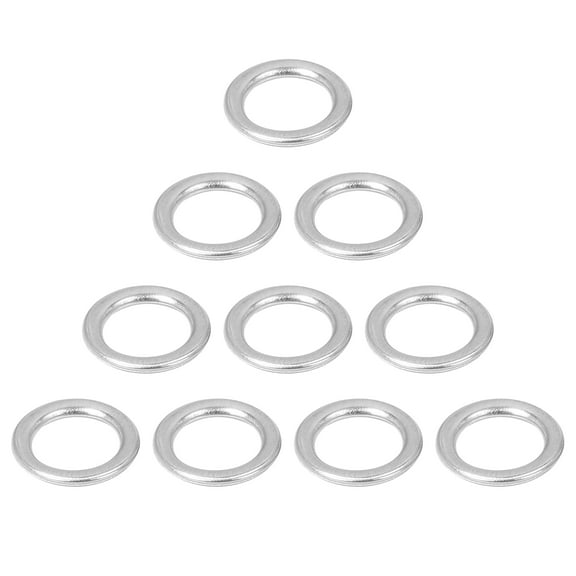 10pcs Durable M12 Silver Tone Oil Drain Plug Gaskets Replacement for Toyota 35178-30010