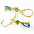 thumbnail image 3 of Galaxy Gold 14k Yellow Gold Dangling Earrings with Peridots and Blue Topaz, 3 of 4