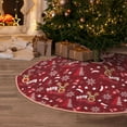 thumbnail image 5 of Daiia Festive Reindeer Drawing Merry Christmas Tree Skirt , Xmas Large Lace-up Tree Skirt, Santa Snowflakes Rustic Home Decorations New Year Party Farmhouse Decor-30", 5 of 6