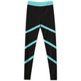 thumbnail image 3 of IEFIEL Girls Stripes Sports Pants Juniors Skating Cycling Pants Contrast Color Leggings Green 10, 3 of 7