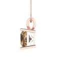 thumbnail image 3 of Clara Pucci 18K Rose Solid Hypoallergenic Gold 2Ct Champagne Princess Cut Solitaire Designer Necklace Pendant For April, 3 of 6