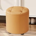 thumbnail image 1 of Reposapiés pequeño tipo puf, reposapiés otomano, taburete escalonado, estable y elegante, para sala de estar, sala de juegos, entrada interior Naranja, 1 of 8