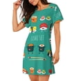 thumbnail image 2 of Lsque Cute Sushi Pattern Nightgowns for Women Sleep Shirts Short Sleeve Nightshirt Pullover Nightdress Soft Sleepwear Relaxed Fit Nightdress, 2 of 6