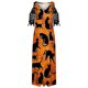 thumbnail image 4 of Vestido largo de manga corta de Halloween de encaje con cuello en V informal con estampado de verano para mujer a la moda Fridja bnh6163, 4 of 5