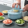 thumbnail image 3 of Premium Blue 8-Piece Kitchen Vegetable Slicer Set: Multi-Functional Potato Cutter for Shredding, Slicing & Flower-Cutting – Compact, Efficient Tool for Home Cooking, Family Dinners & Large Events –, 3 of 6