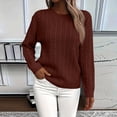 thumbnail image 3 of Womens Cable Knitted Sweaters Fall Winter 2026 Oversized Trendy Sweater Cozy Long Sleeve Crewneck Soft Pullovers,S, 3 of 5