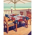 thumbnail image 2 of 4th of July Tablecloth with Umbrella Hole and Zipper American Flags Balloon Outdoor Tablecloths 60x102 Table Cloths Patriotic Stars Blue Red Stripes Patio Table Cloth Cover for Independence Day Garden, 2 of 5