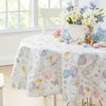 thumbnail image 5 of Newbridge Vinyl Round Tablecloth, 70 Inch, Easter Bunny Blossom Flannel Backed Table Cloth, Easter Egg Basket Floral, 5 of 7
