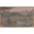 thumbnail image 3 of Giovanni Segantini 24x16 Black Modern Framed Museum Art Print Titled - Study for 'La Vita' (1897), 3 of 5