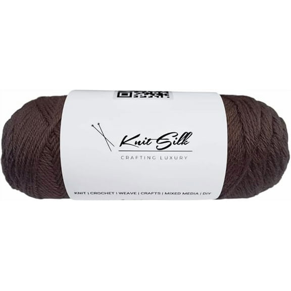 Knitsilk 100% Merino Wool Yarn-Brown | 200+ Yards| 100gx2 Count |200 Grams |Friendly Handcrafted Material for Knitting, Crochet, and & Weaving