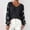 01 Black, variant on YueHuiYing Women's V Neck Long Sleeve Sweater Half Zipper Knit Sweater Casual Jumper Pullover Knit Tops