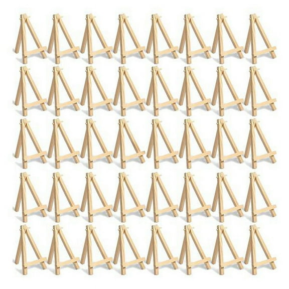 60Pieces of Mini Wooden Easel. Business Cards, Display Photos, Small Canvases, Classroom DIY Arts and Crafts 8x15cm