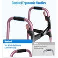 thumbnail image 5 of Andadores plegables HOMLAND para personas mayores con ruedas, ligeros, con ruedas, FSA/HSA, con altura ajustable y estructura de aluminio, color rosa rojizo, 5 of 5
